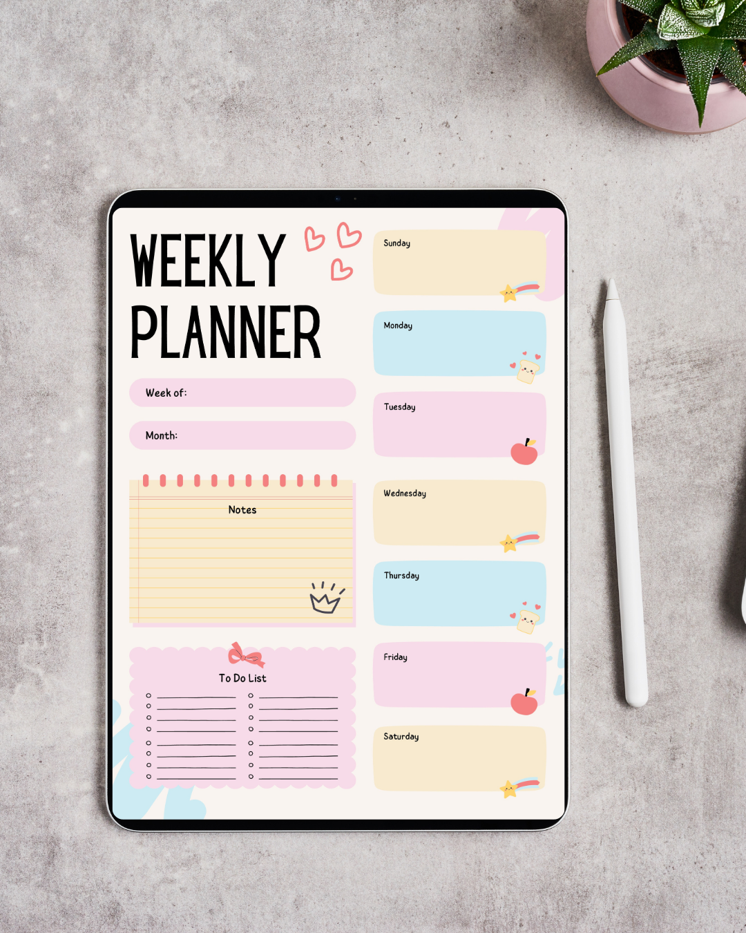 Weekly planner